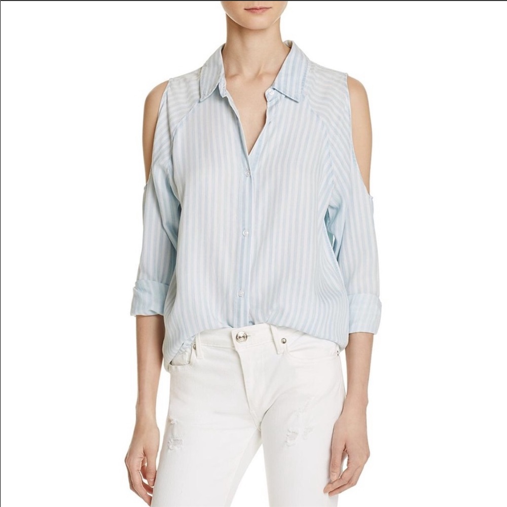 Rails Sadie cold shoulder newport stripe shirt